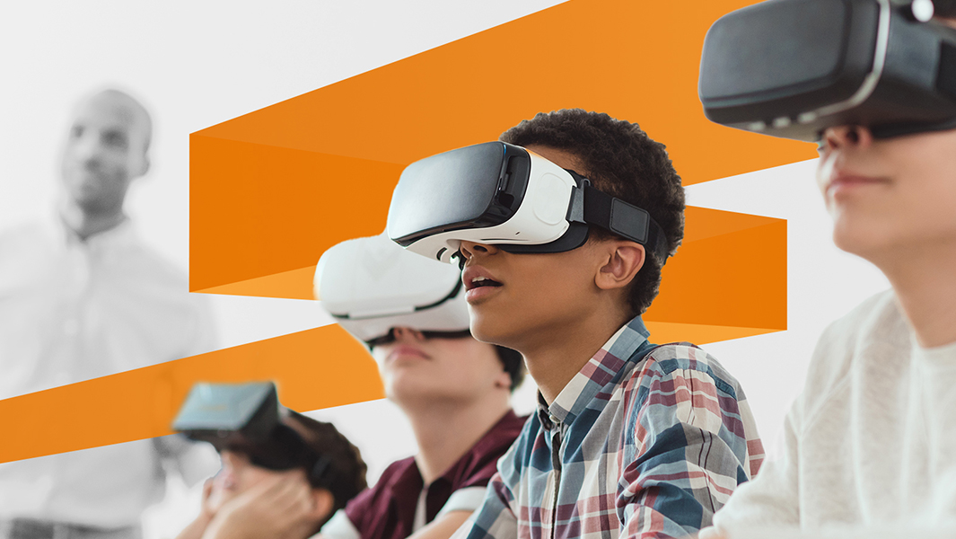 Primary school children using advanced wireless devices